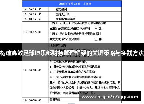 构建高效足球俱乐部财务管理框架的关键策略与实践方法 构建高效足球俱乐部财务管理框架的关键策略与实践方法